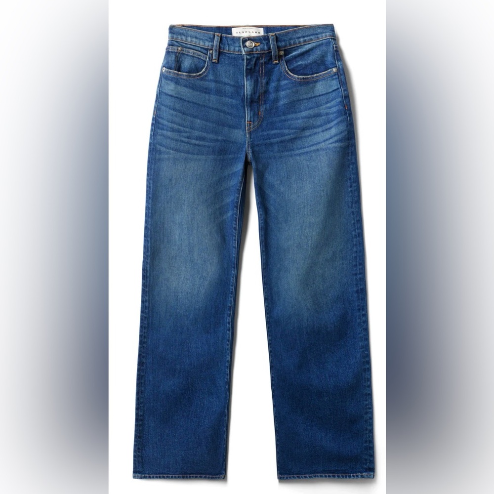 SLVRLAKE High Rise, Wide-Leg Jeans in Medium Dark Blue Wash, Size 27 - Picture 3 of 7